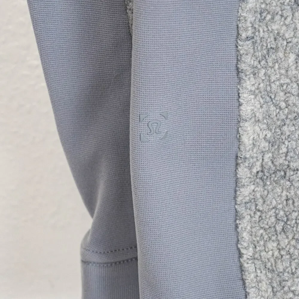 Lululemon Tundra Trek 1/2 Zip Pullover jacket Sherpa Fleece gray Large